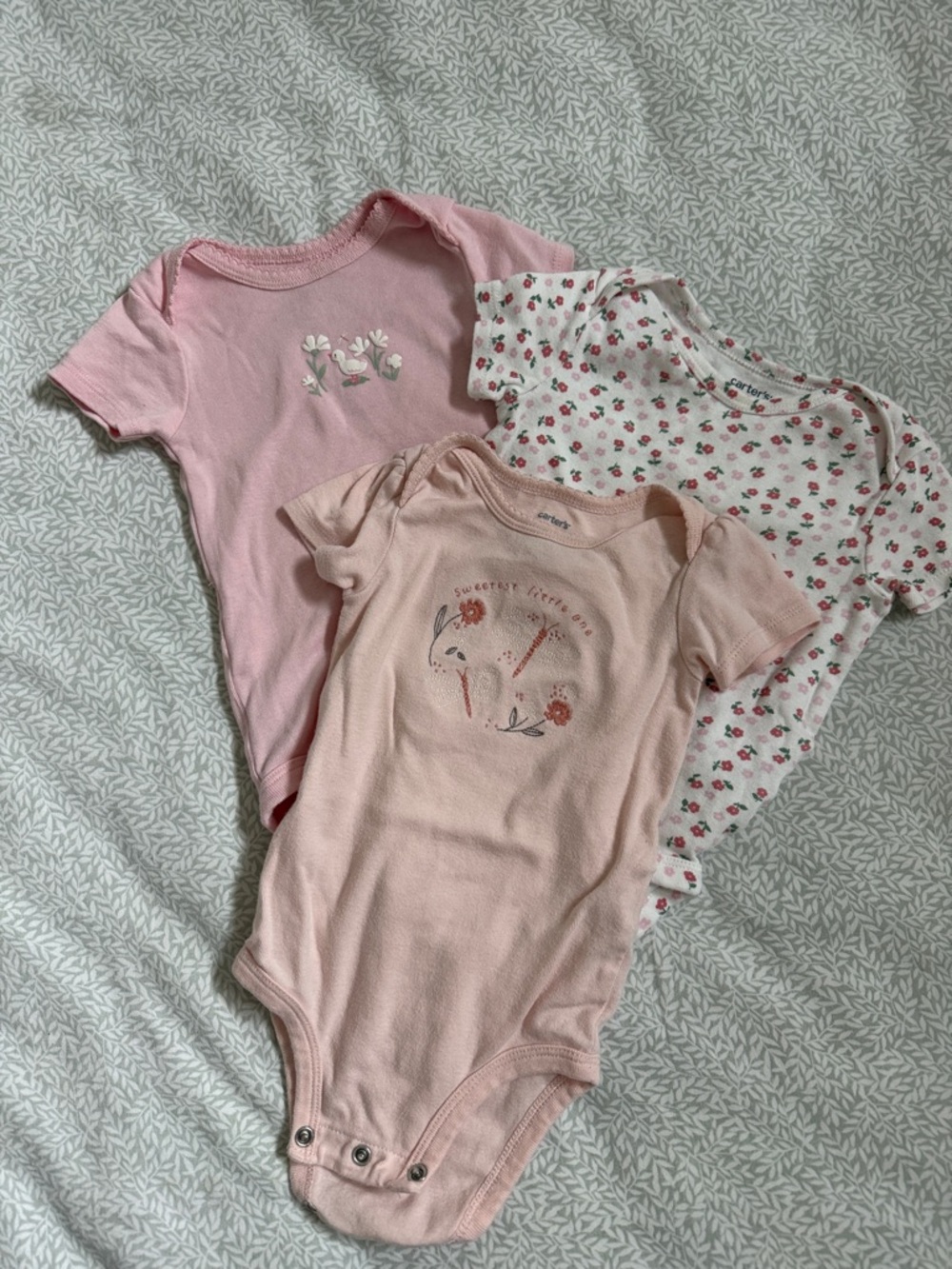 3 Carter's Short Sleeve One-Pieces